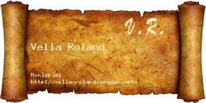 Vella Roland névjegykártya